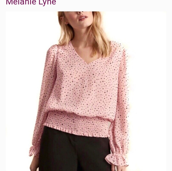 Melanie lyne chiffon polk a dot blouse size 8 - Picture 5 of 5